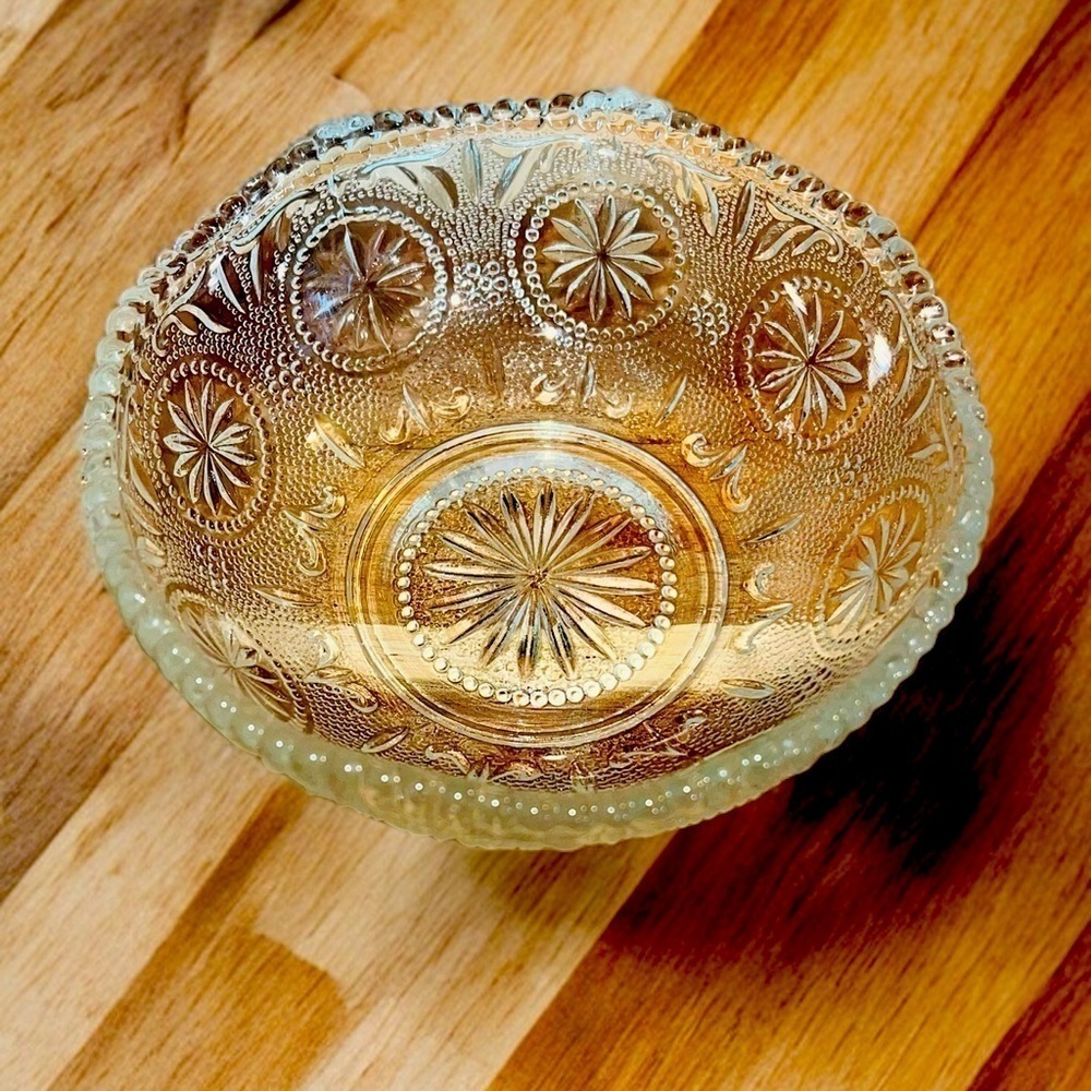 Vintage Brockway American Concord Clear Pressed Glass Bowl Hobnail